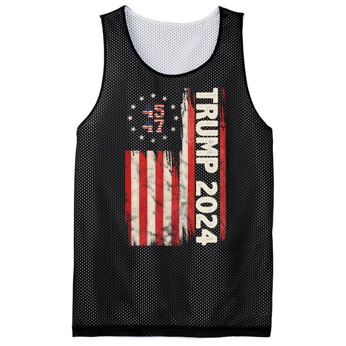 Trump 2024 Election 45 47 Vintage American Flag Mesh Reversible Basketball Jersey Tank