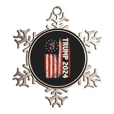 Trump 2024 Election 45 47 Vintage American Flag Metallic Star Ornament