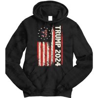 Trump 2024 Election 45 47 Vintage American Flag Tie Dye Hoodie