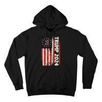 Trump 2024 Election 45 47 Vintage American Flag Tall Hoodie