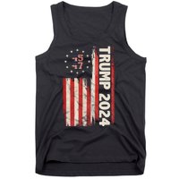 Trump 2024 Election 45 47 Vintage American Flag Tank Top