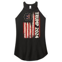 Trump 2024 Election 45 47 Vintage American Flag Women's Perfect Tri Rocker Tank