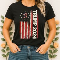 Trump 2024 Election 45 47 Vintage American Flag Womens T-Shirt