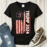 Trump 2024 Election 45 47 Vintage American Flag Womens T-Shirt