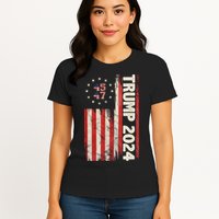 Trump 2024 Election 45 47 Vintage American Flag Womens T-Shirt