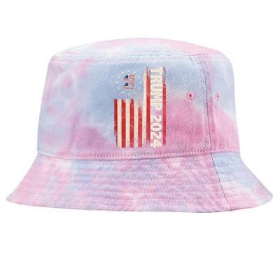 Trump 2024 Election 45 47 Vintage American Flag Tie-Dyed Bucket Hat