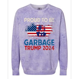 Trump 2024 Election Proud To Be Garbage Vote Trump Presiden Colorblast Crewneck Sweatshirt