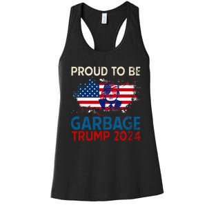 Trump 2024 Election Proud To Be Garbage Vote Trump Presiden Women's Racerback Tank