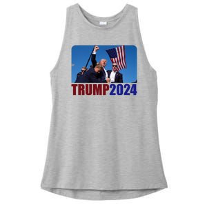 Trump 20247 Election Pennsylvania Rally Shooting Ladies PosiCharge Tri-Blend Wicking Tank