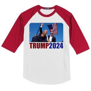 Trump 20247 Election Pennsylvania Rally Shooting Kids Colorblock Raglan Jersey