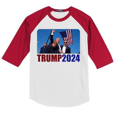 Trump 20247 Election Pennsylvania Rally Shooting Kids Colorblock Raglan Jersey