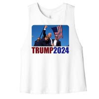 Trump 20247 Election Pennsylvania Rally Shooting Women's Racerback Cropped Tank