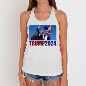 Trump 20247 Election Pennsylvania Rally Shooting Women's Knotted Racerback Tank