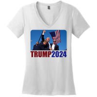 Trump 20247 Election Pennsylvania Rally Shooting Women's V-Neck T-Shirt