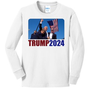 Trump 20247 Election Pennsylvania Rally Shooting Kids Long Sleeve Shirt