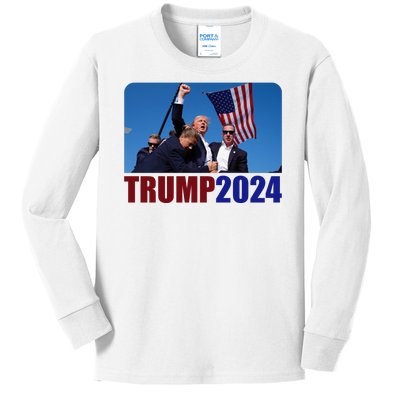 Trump 20247 Election Pennsylvania Rally Shooting Kids Long Sleeve Shirt