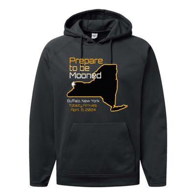 Total 2024 Eclipse Buffalo New York Totality Mooned Performance Fleece Hoodie