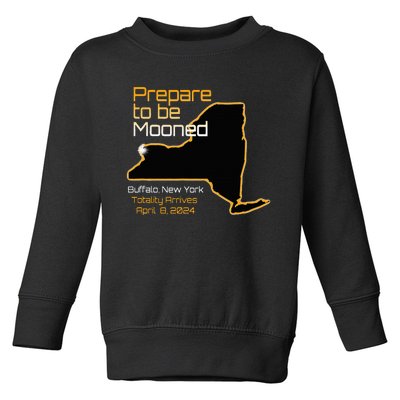 Total 2024 Eclipse Buffalo New York Totality Mooned Toddler Sweatshirt