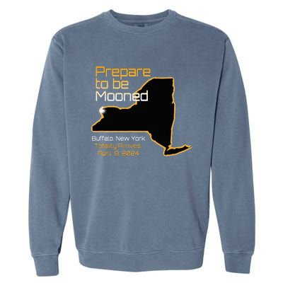 Total 2024 Eclipse Buffalo New York Totality Mooned Garment-Dyed Sweatshirt