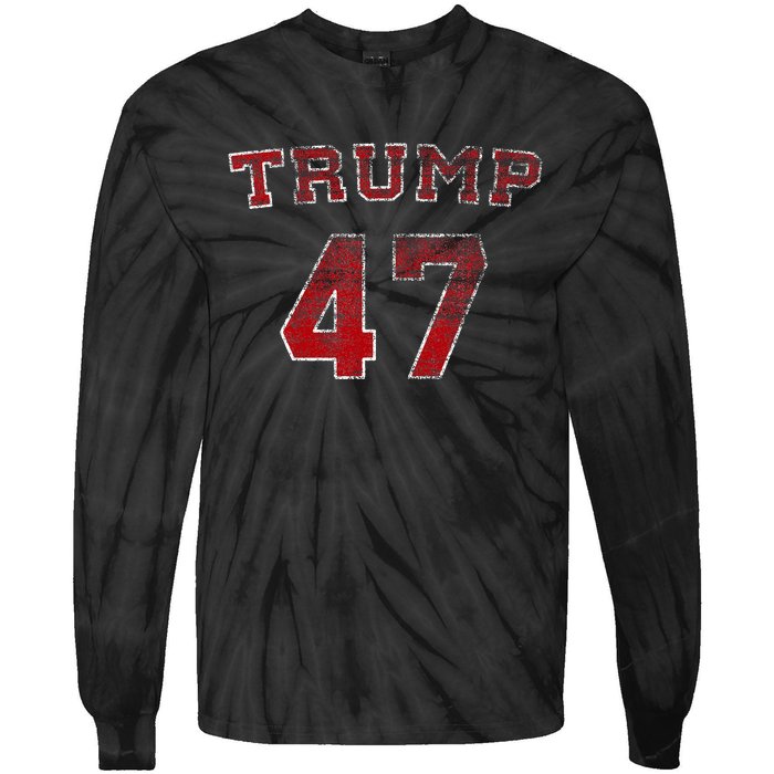 Trump 2024 Election 47 Victory Win President Inauguration Tie-Dye Long Sleeve Shirt