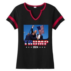 Trump 2024 Election Rally Photo Shooting Pennsylvania Ladies Halftime Notch Neck Tee