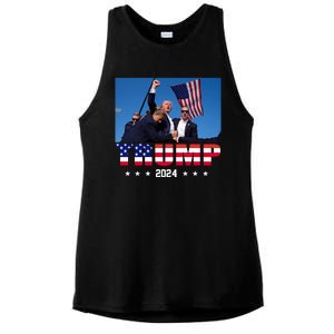 Trump 2024 Election Rally Photo Shooting Pennsylvania Ladies PosiCharge Tri-Blend Wicking Tank