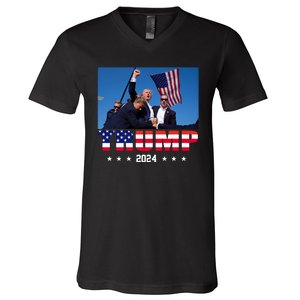 Trump 2024 Election Rally Photo Shooting Pennsylvania V-Neck T-Shirt