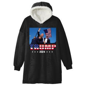 Trump 2024 Election Rally Photo Shooting Pennsylvania Hooded Wearable Blanket