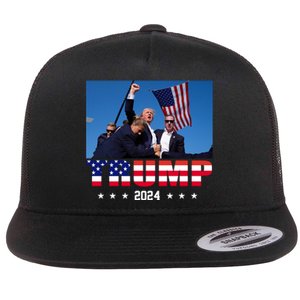 Trump 2024 Election Rally Photo Shooting Pennsylvania Flat Bill Trucker Hat