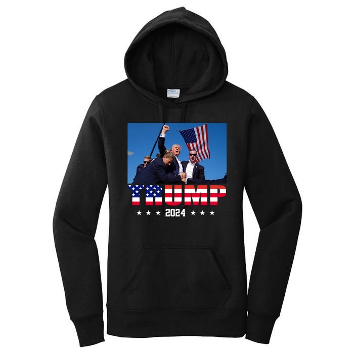 Trump 2024 Election Rally Photo Shooting Pennsylvania Women's Pullover Hoodie