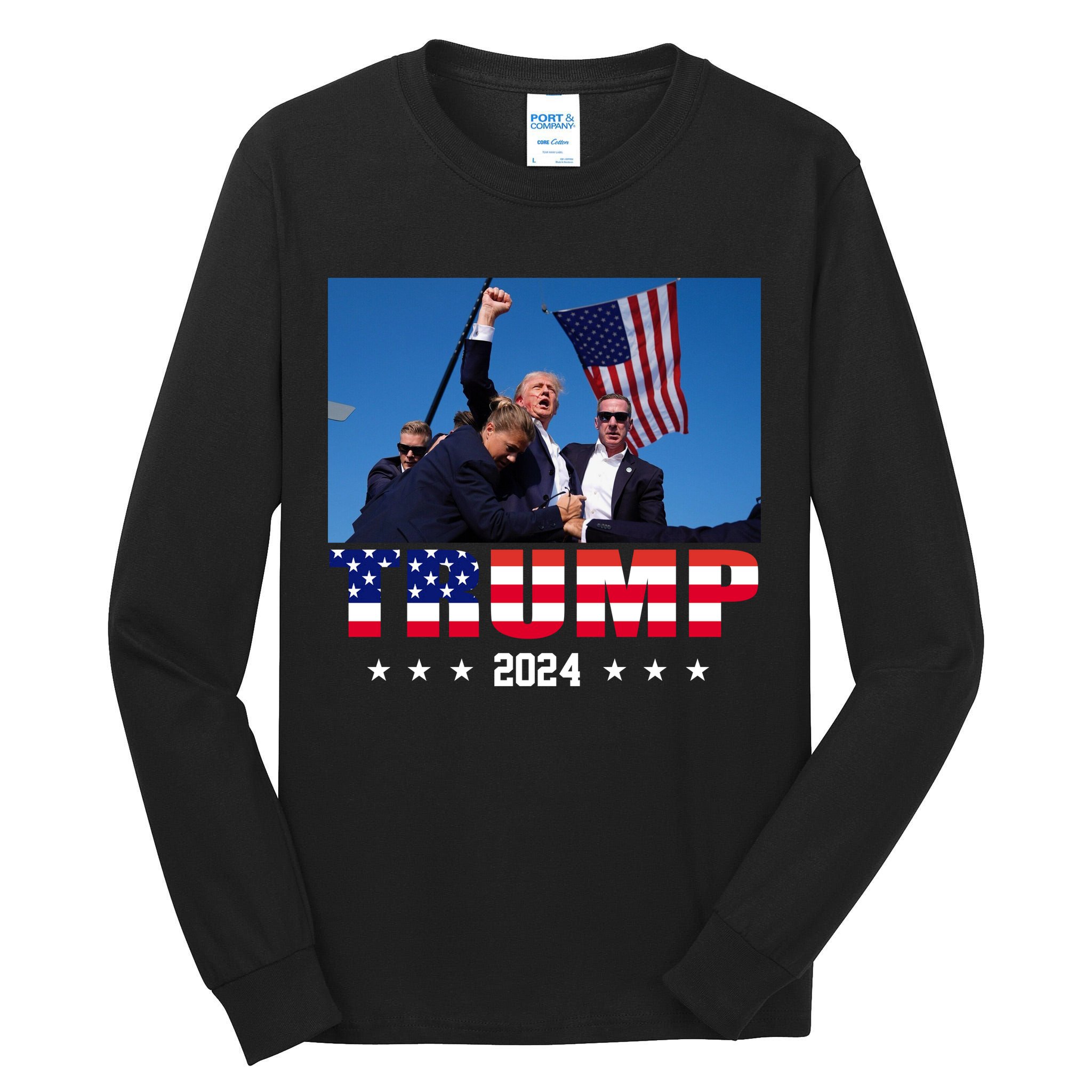 Trump 2024 Election Rally Photo Shooting Pennsylvania Tall Long Sleeve T-Shirt