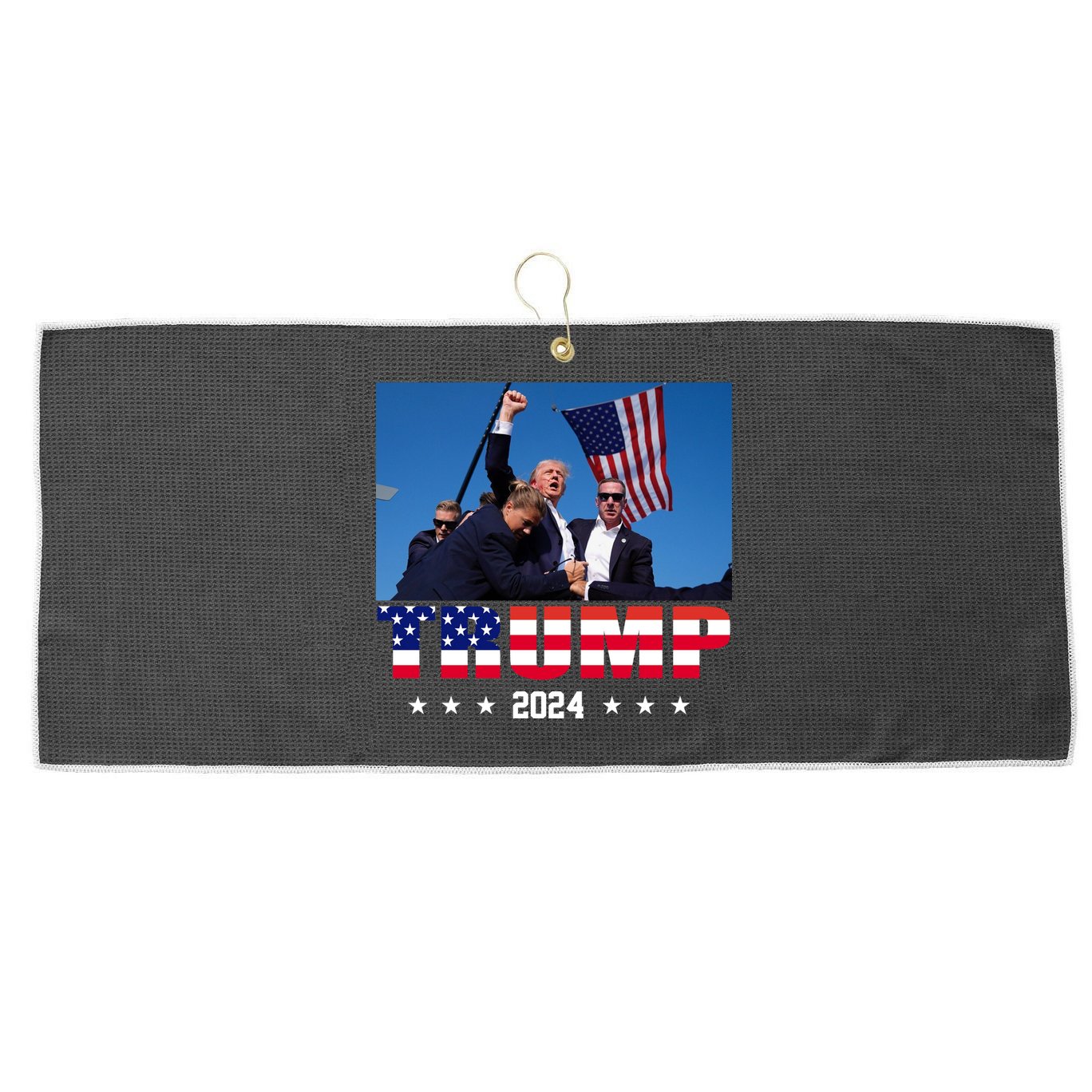 Trump 2024 Election Rally Photo Shooting Pennsylvania Large Microfiber Waffle Golf Towel