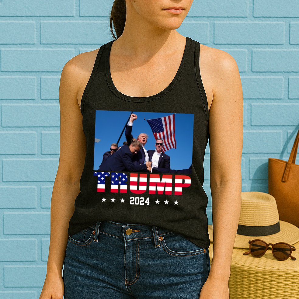 Trump 2024 Election Rally Photo Shooting Pennsylvania Womens Tank Top