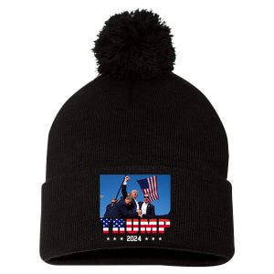 Trump 2024 Election Rally Photo Shooting Pennsylvania Pom Pom 12in Knit Beanie