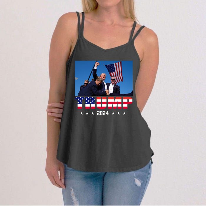 Trump 2024 Election Rally Photo Shooting Pennsylvania Women's Strappy Tank