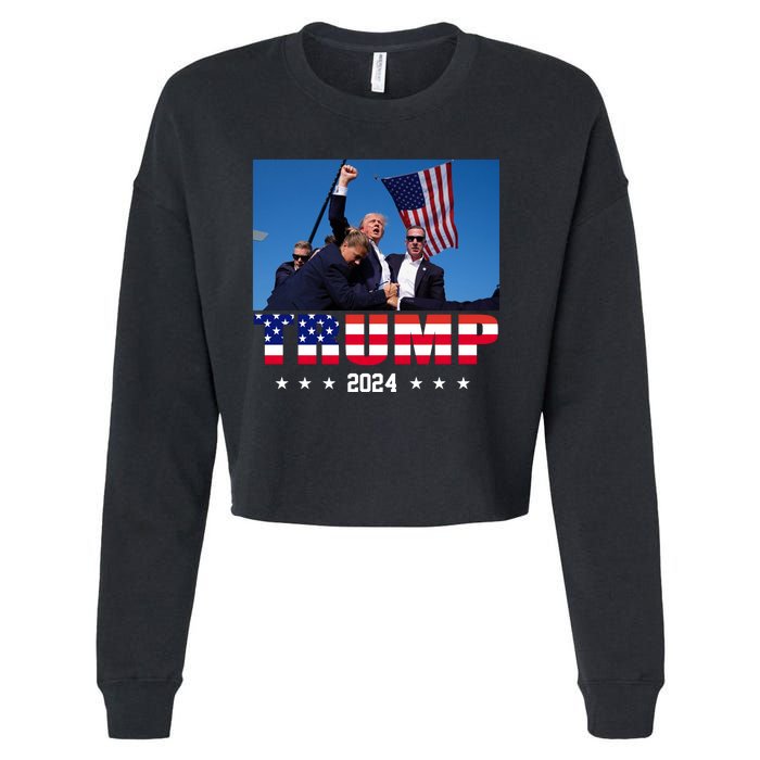 Trump 2024 Election Rally Photo Shooting Pennsylvania Cropped Pullover Crew