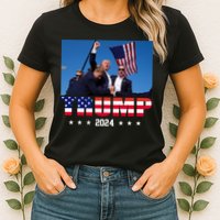 Trump 2024 Election Rally Photo Shooting Pennsylvania Womens T-Shirt