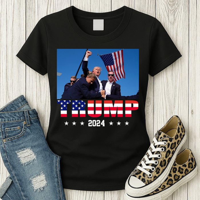 Trump 2024 Election Rally Photo Shooting Pennsylvania Womens T-Shirt