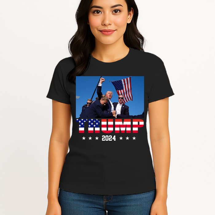 Trump 2024 Election Rally Photo Shooting Pennsylvania Womens T-Shirt