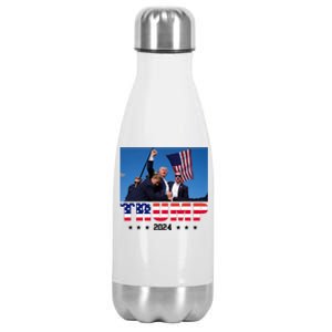 Trump 2024 Election Rally Photo Shooting Pennsylvania Stainless Steel Insulated Water Bottle