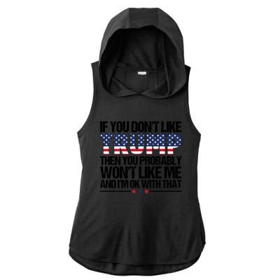 Trump 2024 Election Support Graphic Ladies PosiCharge Tri-Blend Wicking Draft Hoodie Tank