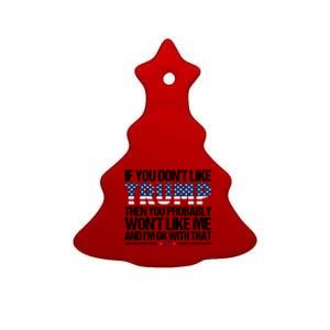 Trump 2024 Election Support Graphic Ceramic Tree Ornament