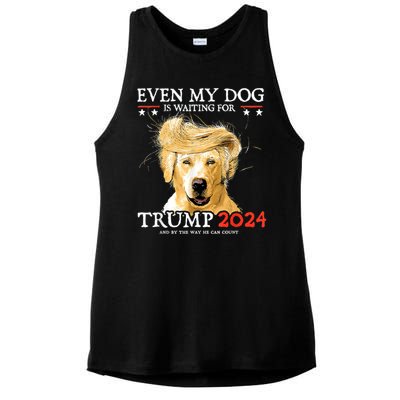 Trump 2024 Even My Dog Is Waiting For Trump 2024 Ladies PosiCharge Tri-Blend Wicking Tank