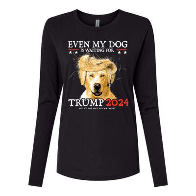 Trump 2024 Even My Dog Is Waiting For Trump 2024 Womens Cotton Relaxed Long Sleeve T-Shirt