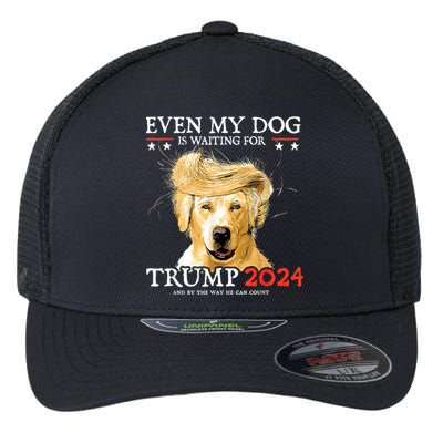Trump 2024 Even My Dog Is Waiting For Trump 2024 Flexfit Unipanel Trucker Cap