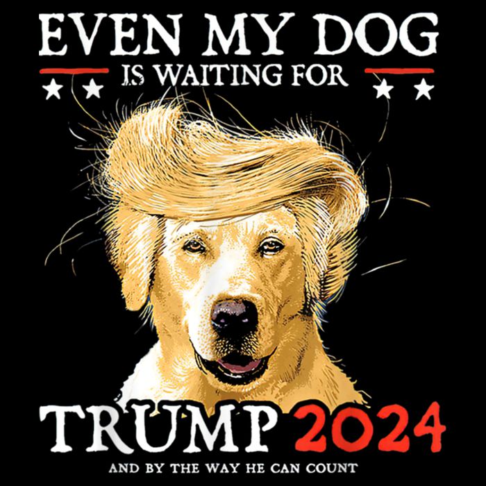 Trump 2024 Even My Dog Is Waiting For Trump 2024 7-Panel Snapback Hat