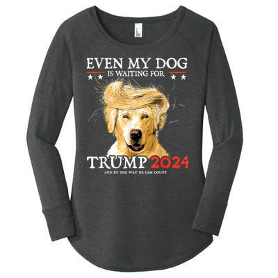 Trump 2024 Even My Dog Is Waiting For Trump 2024 Women's Perfect Tri Tunic Long Sleeve Shirt