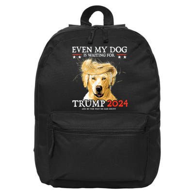 Trump 2024 Even My Dog Is Waiting For Trump 2024 16 in Basic Backpack