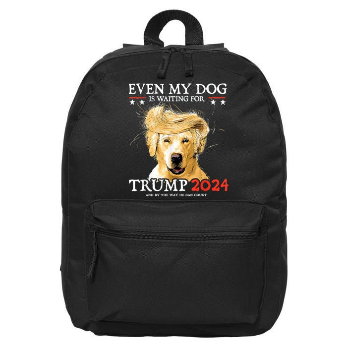 Trump 2024 Even My Dog Is Waiting For Trump 2024 16 in Basic Backpack