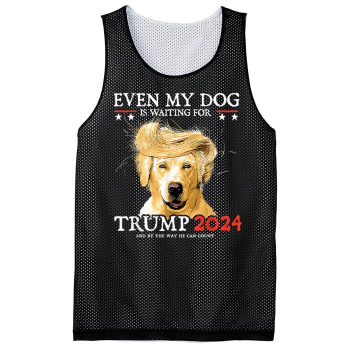 Trump 2024 Even My Dog Is Waiting For Trump 2024 Mesh Reversible Basketball Jersey Tank